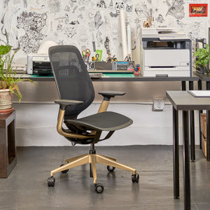 Ohne Kopfstütze / Intermix Schwarz KR08+Matte Brass 4B22