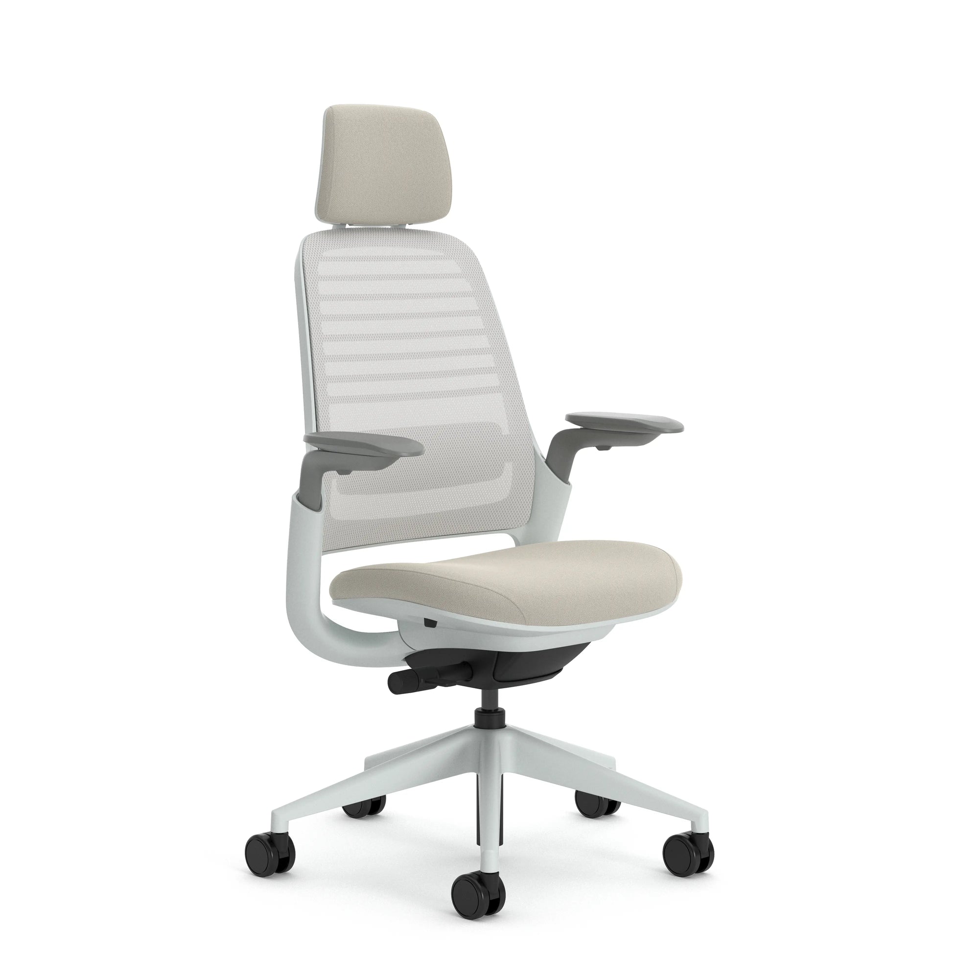 Mit Kopfstütze / 3D Microknit Möwengrau 5T31/Era Hellbeige CSE01