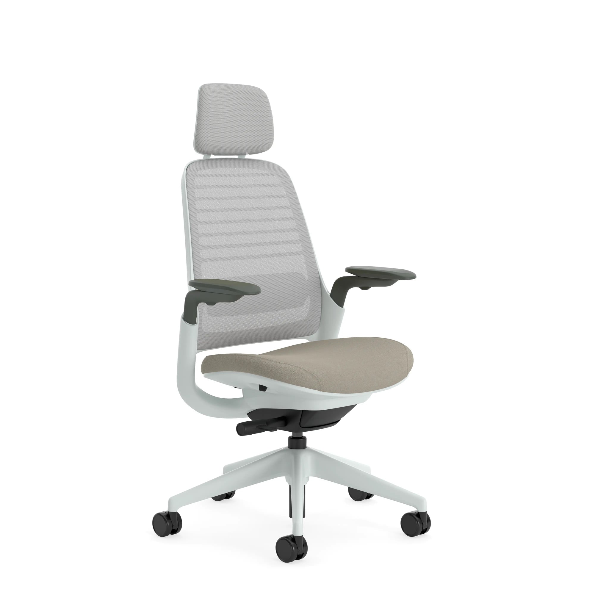 Mit Kopfstütze / 3D Microknit Möwengrau 5T31/Era Trüffel CSE02